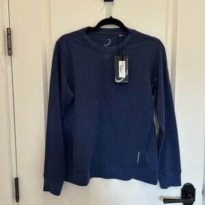 Women’s golf long sleeve navy sweatshirt w/ Monterey Peninsula country club logo